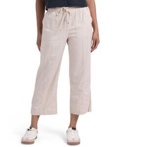 ELLEN TRACY Linen Linen Blend Pull On Drawstring Pants
